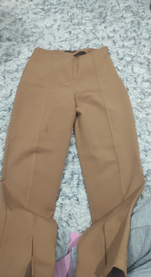 Bej Kadın Midi Kumaş Pantolon - Görsel 3