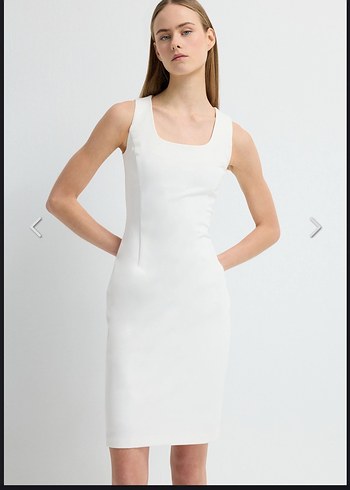 Beyaz Straplez Midi Pamuk Elbise - Görsel 3