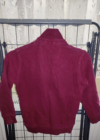 Bordo Örgü Yüksek Yakalı Erkek Çocuk Kazak - Görsel 4