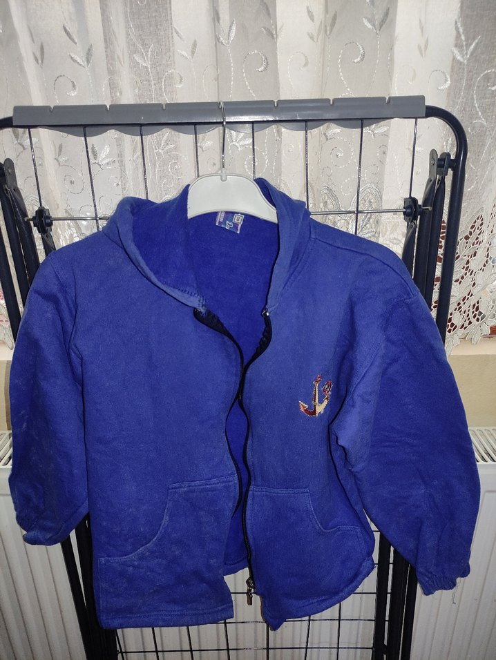 Kapüşonlu Erkek Çocuk Sweatshirt Mavi - Görsel 3