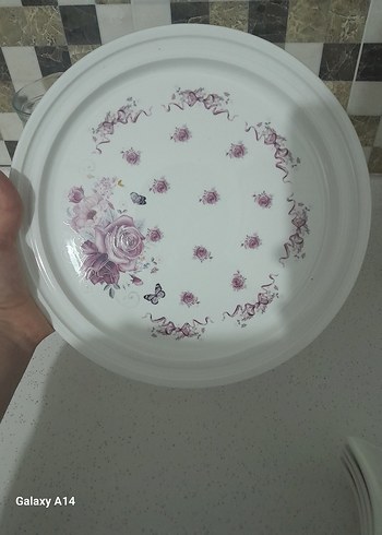 Beyaz Çiçek Desenli 4 Parça porselen Tabak Seti - Görsel 5