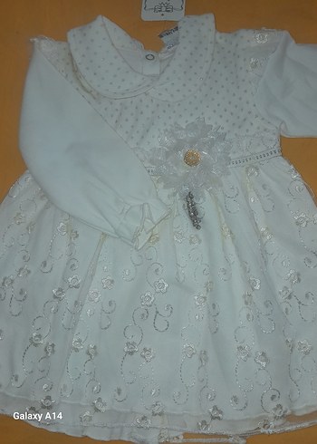 Kız Çocuk Beyaz Dantel İşlemeli Elbise - Görsel 2