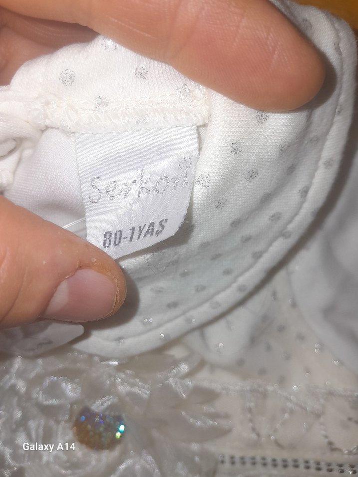 Kız Çocuk Beyaz Dantel İşlemeli Elbise - Görsel 3