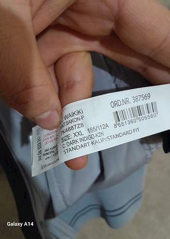 Erkek lacivert  cift taraflı diğer tarafı gri Fermuarlı  Yakalı - Görsel 8