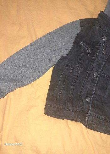 kot Gri Kapüşonlu Erkek Çocuk Ceket - Görsel 2