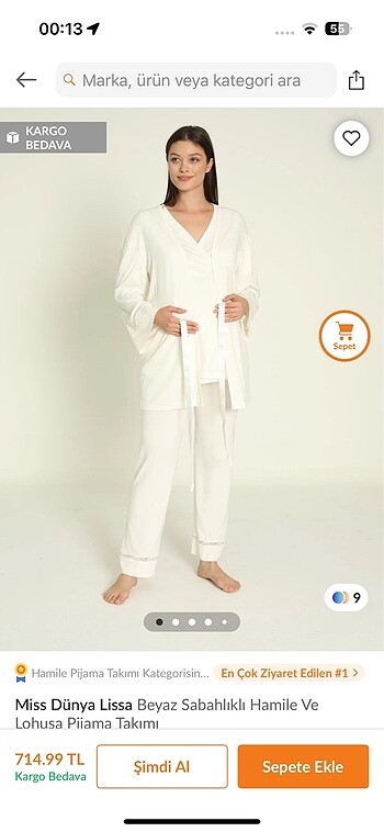 Lohusa pijama takımı