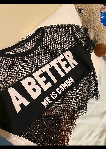 Siyah Fileli Bantlı Crop Top - Görsel 2