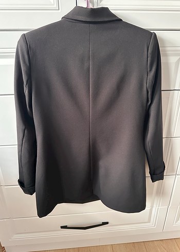 Düğmeli Siyah Kadın Blazer Ceket - Görsel 2