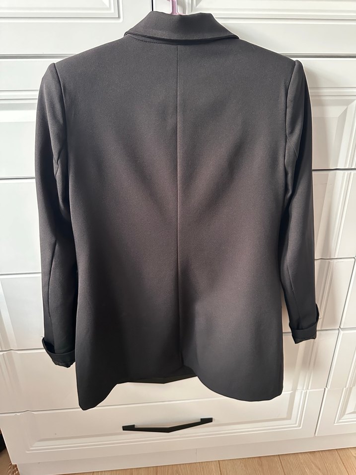 Düğmeli Siyah Kadın Blazer Ceket - Görsel 2