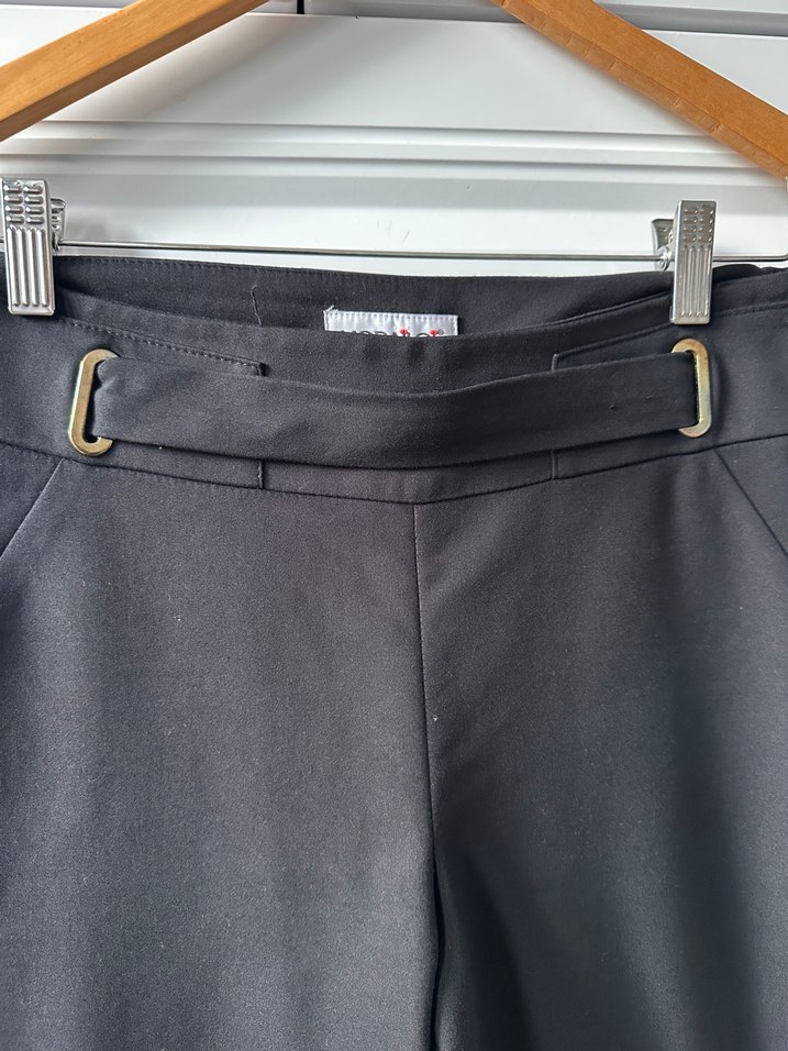 Kemerli Siyah Kadın Kumaş Pantolon - Görsel 2