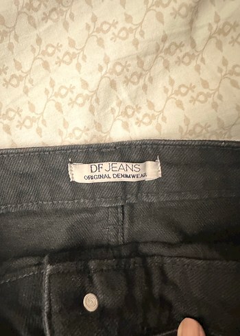 Düğmeli Siyah Mini Kot- jean Etek - Görsel 2