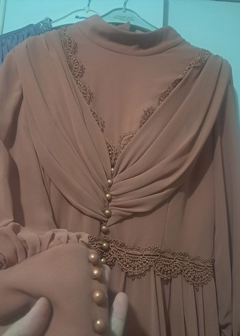 uzun abıye altı krep. drabelı ust - Görsel 6