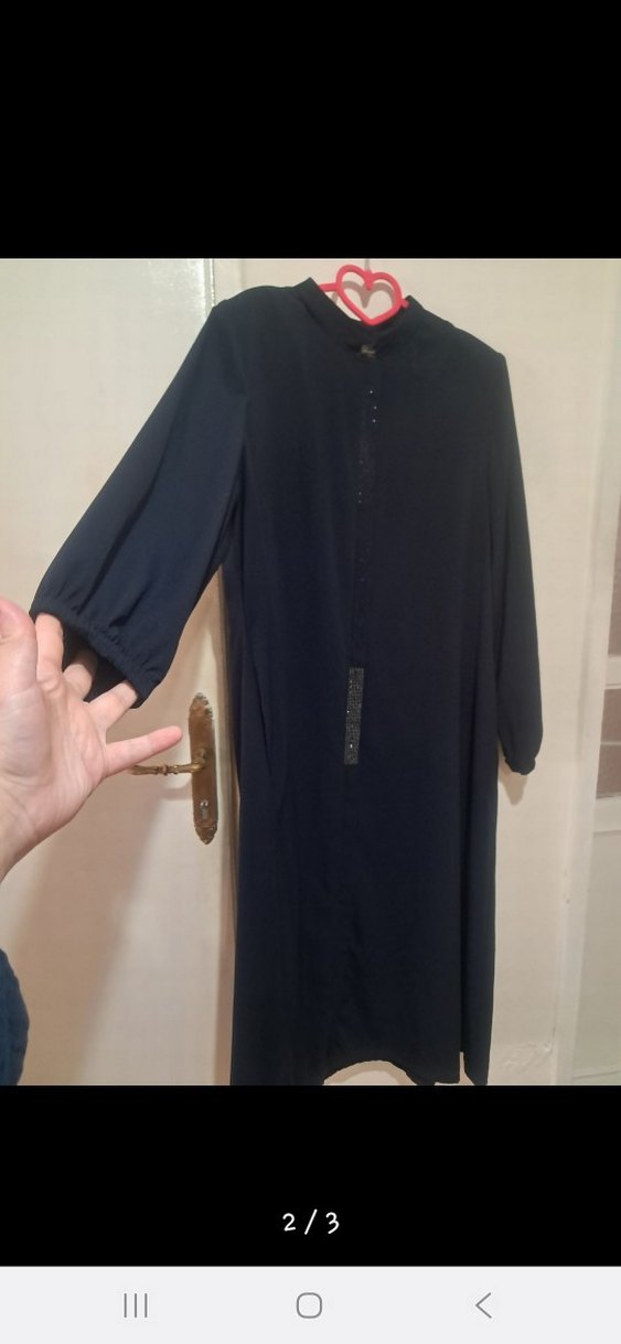 Siyah Uzun Kadın  ferace - Görsel 2