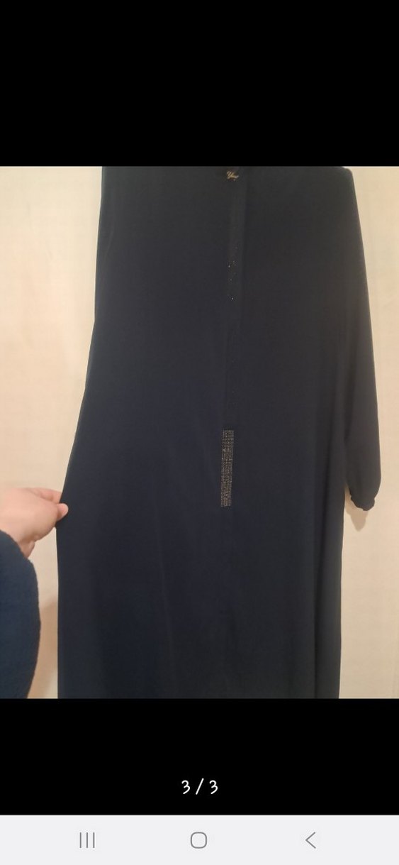 Siyah Uzun Kadın  ferace - Görsel 3