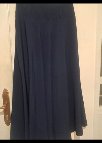 Lacivert Piliseli Uzun Kadın Etek - Görsel 3