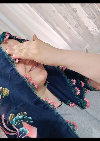 Boncuk İşlemeli Kahverengi Kadın Şal - Görsel 3