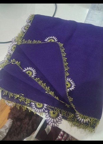 Boncuk İşlemeli Kahverengi Kadın Şal - Görsel 4