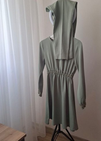 Kadın Kahverengi Pilili Uzun Keten Takım - Görsel 7