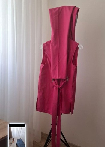 Kadın Kahverengi Pilili Uzun Keten Takım - Görsel 6