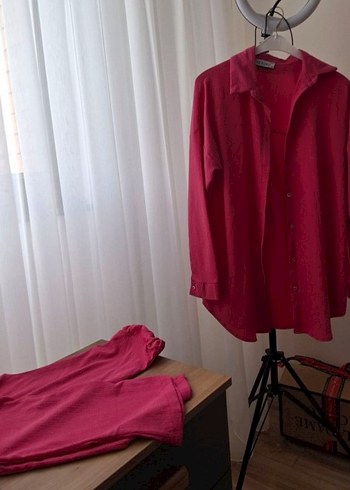 Kadın Kahverengi Pilili Uzun Keten Takım - Görsel 5