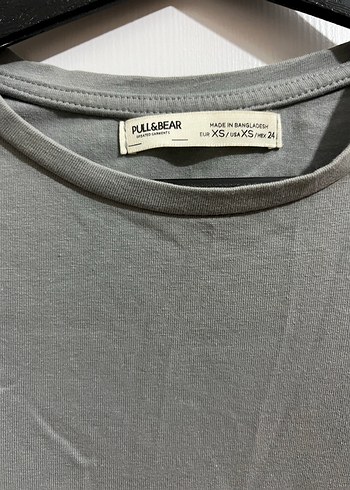 xs Beden Pull and Bear Gri Kısa Kollu dar kalıp mini Kadın Elbise