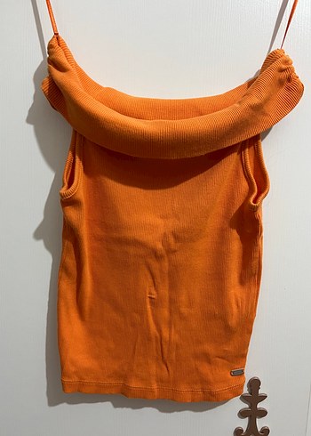 Pull and bear Turuncu Kayık Yaka Kadın Üst