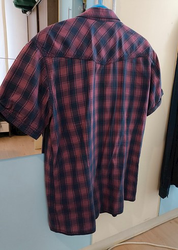 Ekoseli Bordo Gri Gömlek - Görsel 6