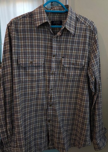 Gri Kareli Pamuklu Erkek Gömlek - Görsel 5