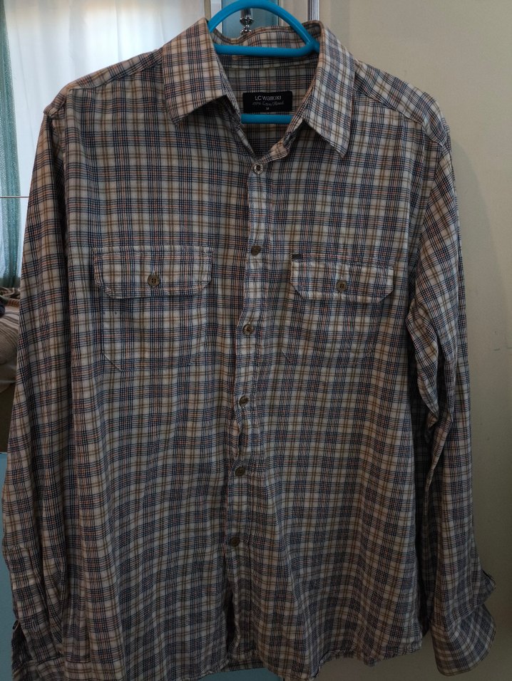 Gri Kareli Pamuklu Erkek Gömlek - Görsel 5