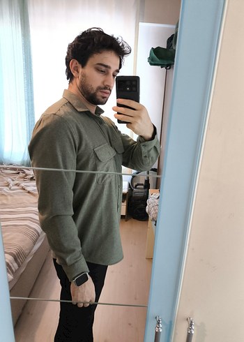 Haki Erkek Gömlek - Görsel 3