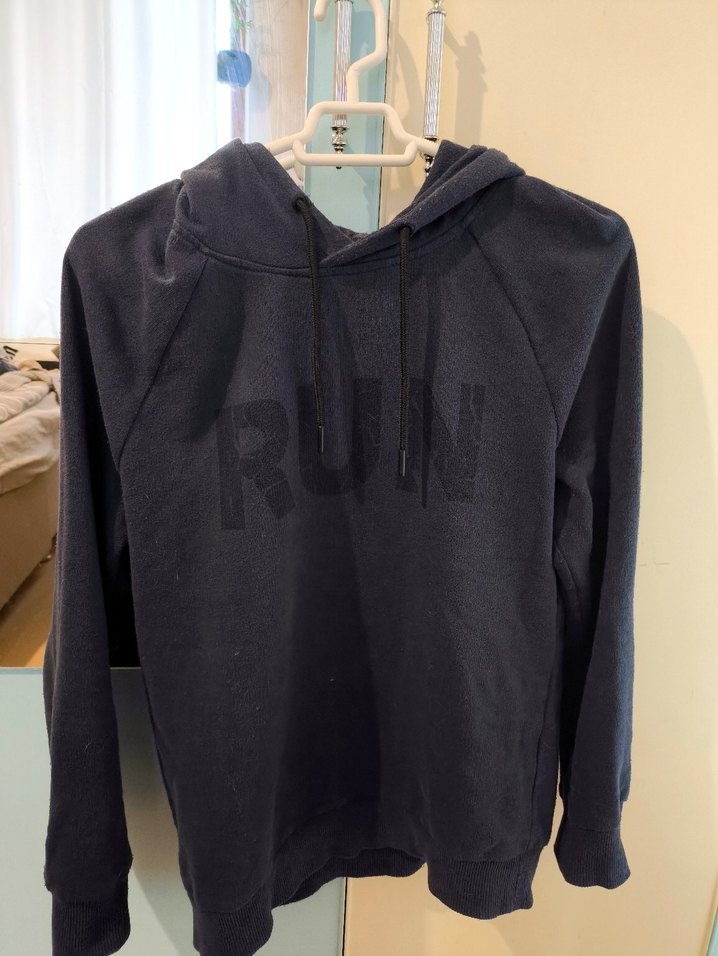 Lacivert Baskılı Kapüşonlu Sweatshirt - Görsel 4