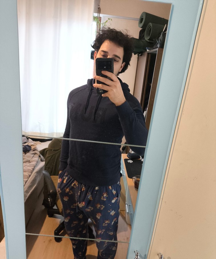 Lacivert Baskılı Kapüşonlu Sweatshirt - Görsel 2