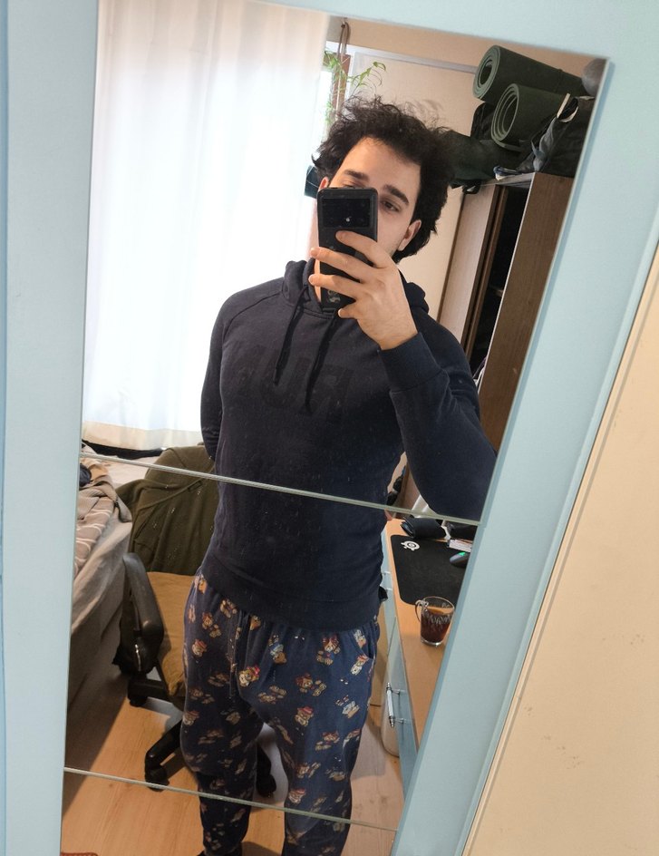 Lacivert Baskılı Kapüşonlu Sweatshirt - Görsel 3