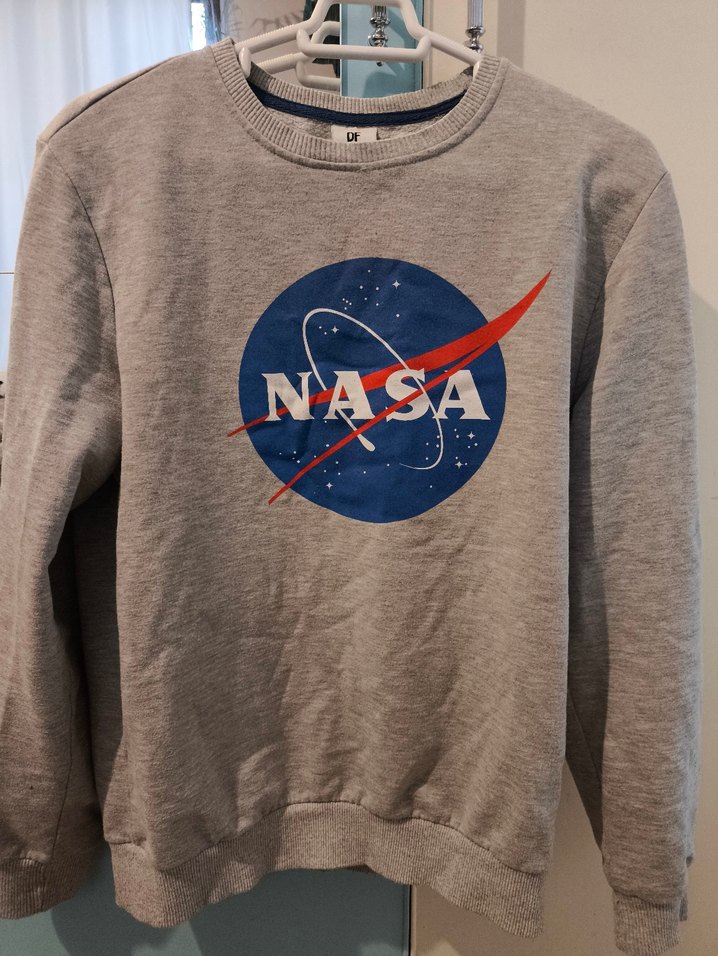 NASA Baskılı Gri Erkek Sweatshirt - Görsel 3