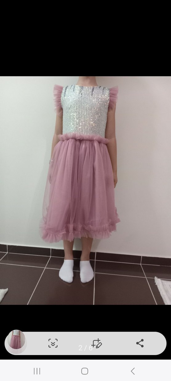 Pembe Fırfırlı Kolsuz Kız Elbisesi - Görsel 2