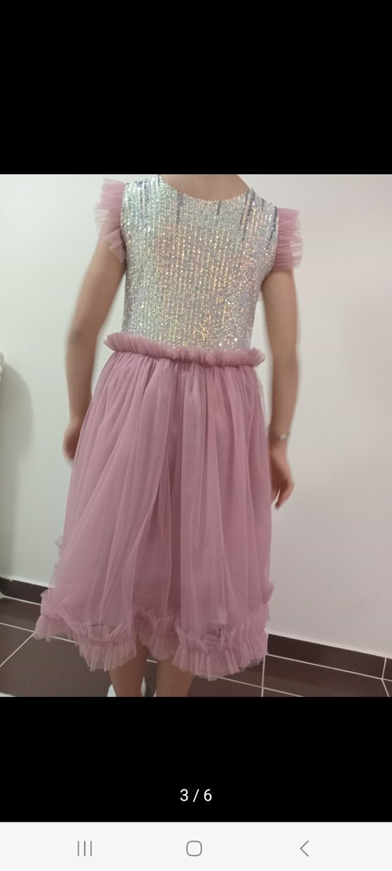 Pembe Fırfırlı Kolsuz Kız Elbisesi - Görsel 3