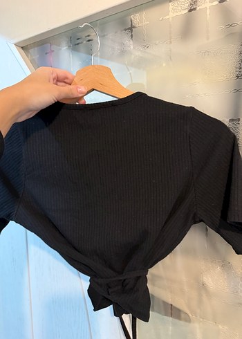 siyah onden baglamali balero tarzi bluz - Görsel 4