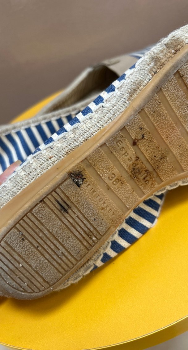 Kadın Mavi Çizgili Dolgu Topuk Espadril - Görsel 3