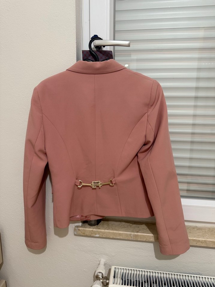 Pembe Mini Kadın Blazer Ceket - Görsel 2