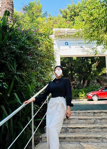 Siyah Yüksek Yakalı Kadın Kimono