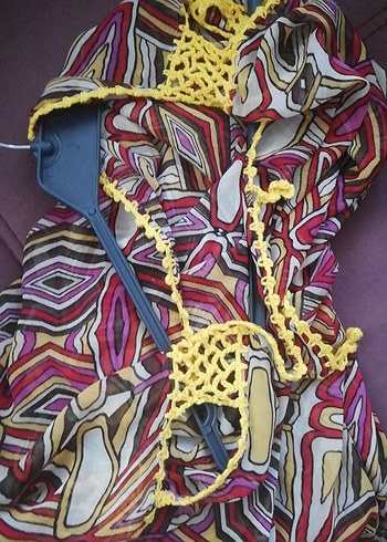 Bohem Çok Renkli Kadın Tasarım Şal Pareo - Görsel 5