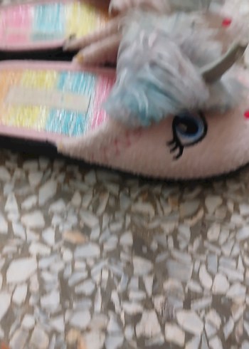 Kız Çocuk Renkli Peluş Unicorn Terlik - Görsel 6