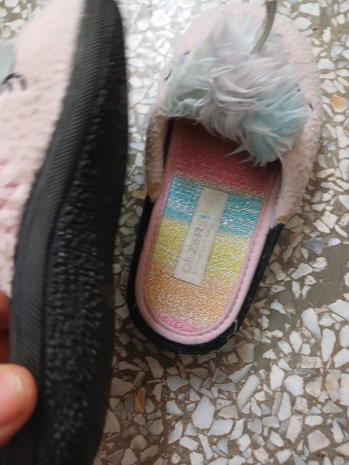 Kız Çocuk Renkli Peluş Unicorn Terlik - Görsel 5