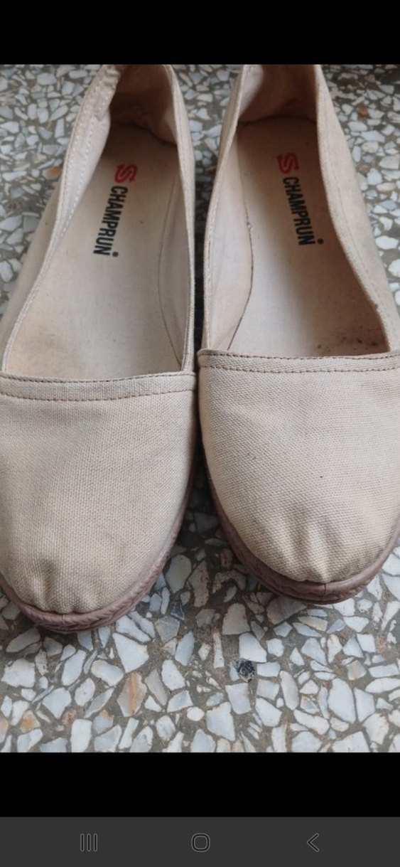 Bej Keten Dolgu Topuk Kadın Espadril - Görsel 2