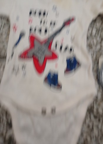 Beyaz Uzun Kollu Rock Punk Bebek Body - Görsel 2