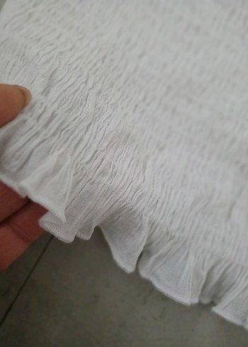 Beyaz Fırfırlı Mini Bluz - Görsel 6