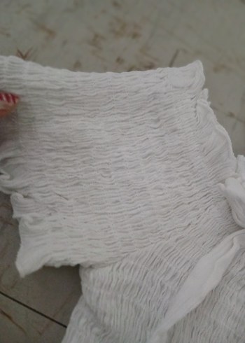 Beyaz Fırfırlı Mini Bluz - Görsel 2