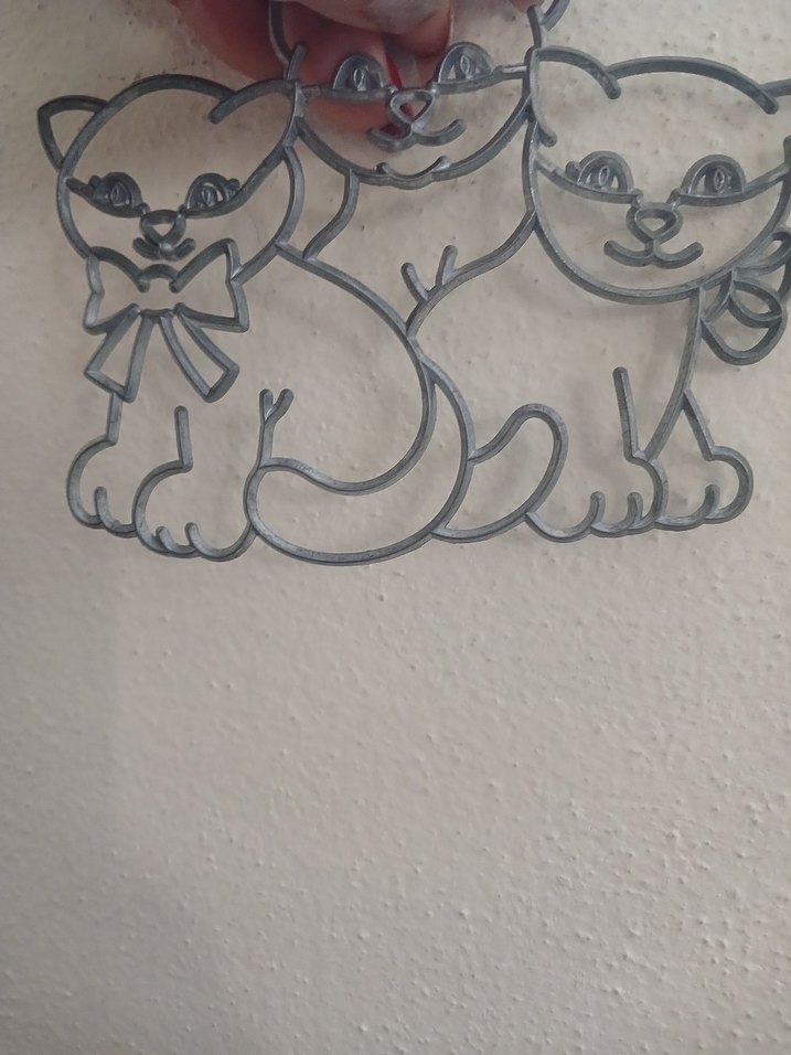 Gri Kedi Figürlü Metal Dekorasyon - Görsel 2