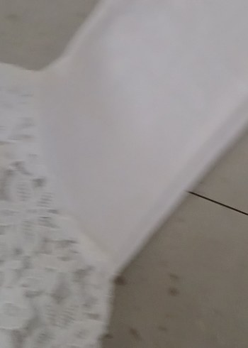 Beyaz Dantelli Kız Tayt - Görsel 3