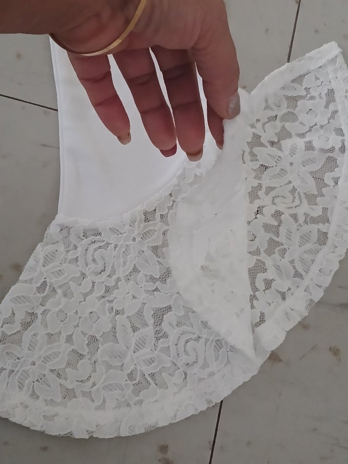 Beyaz Dantelli Kız Tayt - Görsel 4